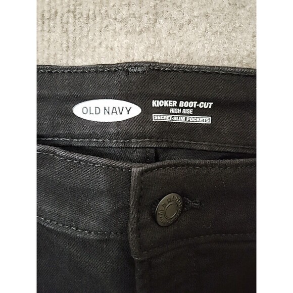 Old Navy Kicker Boot-Cut Jeans Womens 12 Black High Rise Stretch NEW - Picture 6 of 8